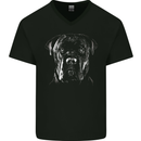 Cane Corso Head Shot Dog Mens V-Neck Cotton T-Shirt Black