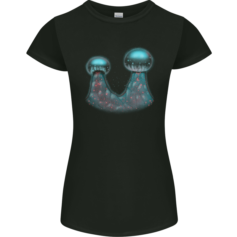 Cannabis Trichome Weed Womens Petite Cut T-Shirt Black