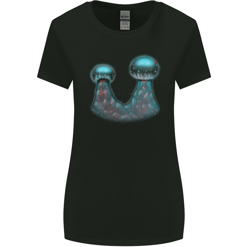Cannabis Trichome Weed Womens Wider Cut T-Shirt Black