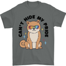 Cant Hide My Pride Funny Gay Pride Dog LGBT Mens T-Shirt 100% Cotton Charcoal