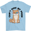 Cant Hide My Pride Funny Gay Pride Dog LGBT Mens T-Shirt 100% Cotton Light Blue
