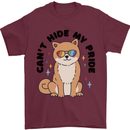 Cant Hide My Pride Funny Gay Pride Dog LGBT Mens T-Shirt 100% Cotton Maroon