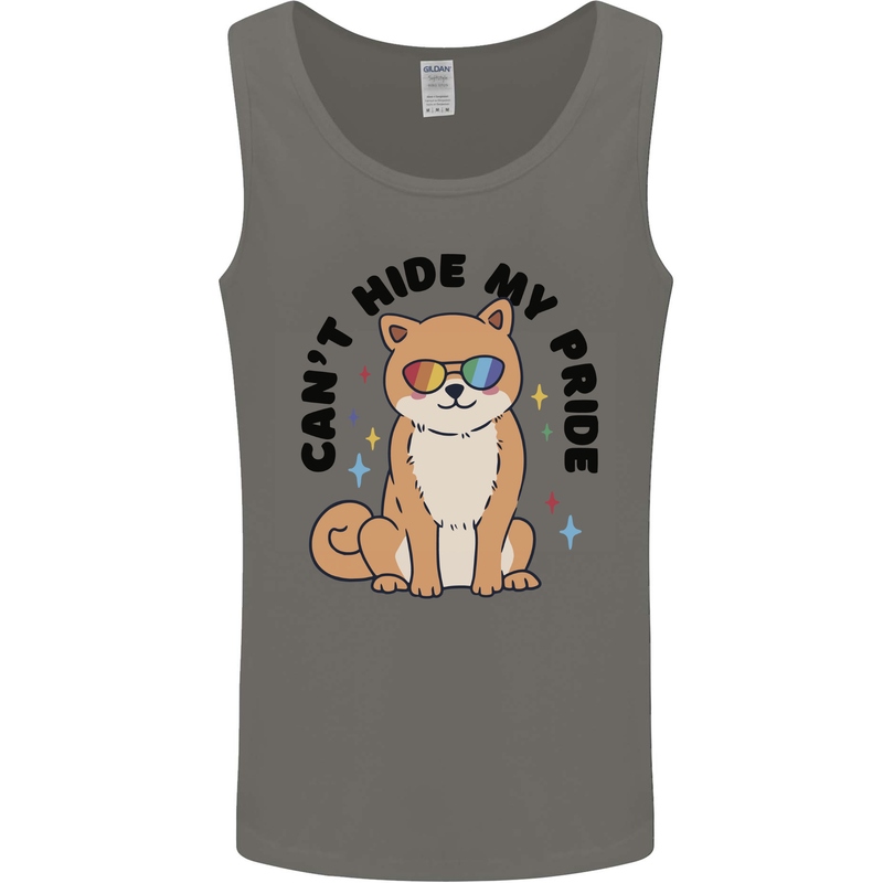 Cant Hide My Pride Funny Gay Pride Dog LGBT Mens Vest Tank Top Charcoal