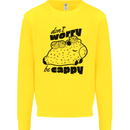 Cappybara Dont Worry Be Cappy Kids Sweatshirt Jumper Yellow