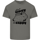 Cappybara Dont Worry Be Cappy Kids T-Shirt Childrens Charcoal