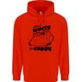 Cappybara Dont Worry Be Cappy Mens 80% Cotton Hoodie Bright Red