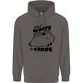 Cappybara Dont Worry Be Cappy Mens 80% Cotton Hoodie Charcoal