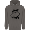 Cappybara Dont Worry Be Cappy Mens 80% Cotton Hoodie Charcoal