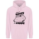 Cappybara Dont Worry Be Cappy Mens 80% Cotton Hoodie Light Pink