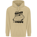 Cappybara Dont Worry Be Cappy Mens 80% Cotton Hoodie Sand