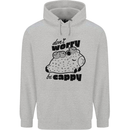 Cappybara Dont Worry Be Cappy Mens 80% Cotton Hoodie Sports Grey