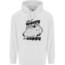 Cappybara Dont Worry Be Cappy Mens 80% Cotton Hoodie White