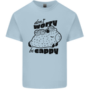 Cappybara Dont Worry Be Cappy Mens Cotton T-Shirt Tee Top Light Blue