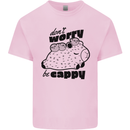 Cappybara Dont Worry Be Cappy Mens Cotton T-Shirt Tee Top Light Pink
