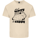 Cappybara Dont Worry Be Cappy Mens Cotton T-Shirt Tee Top Natural