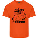 Cappybara Dont Worry Be Cappy Mens Cotton T-Shirt Tee Top Orange