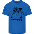 Cappybara Dont Worry Be Cappy Mens Cotton T-Shirt Tee Top Royal Blue