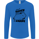 Cappybara Dont Worry Be Cappy Mens Long Sleeve T-Shirt Royal Blue
