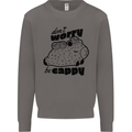 Cappybara Dont Worry Be Cappy Mens Sweatshirt Jumper Charcoal