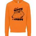 Cappybara Dont Worry Be Cappy Mens Sweatshirt Jumper Orange