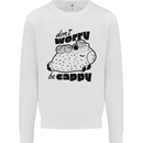 Cappybara Dont Worry Be Cappy Mens Sweatshirt Jumper White