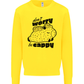Cappybara Dont Worry Be Cappy Mens Sweatshirt Jumper Yellow