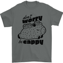 Cappybara Dont Worry Be Cappy Mens T-Shirt 100% Cotton Charcoal