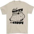 Cappybara Dont Worry Be Cappy Mens T-Shirt 100% Cotton Sand