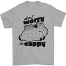 Cappybara Dont Worry Be Cappy Mens T-Shirt 100% Cotton Sports Grey