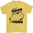 Cappybara Dont Worry Be Cappy Mens T-Shirt 100% Cotton Yellow
