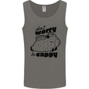 Cappybara Dont Worry Be Cappy Mens Vest Tank Top Charcoal