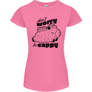 Cappybara Dont Worry Be Cappy Womens Petite Cut T-Shirt Azalea