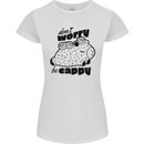 Cappybara Dont Worry Be Cappy Womens Petite Cut T-Shirt White
