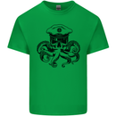 Captain Cthulhu Octopus Sailor Boat Navy Skull Mens Cotton T-Shirt Tee Top Irish Green