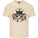 Captain Cthulhu Octopus Sailor Boat Navy Skull Mens Cotton T-Shirt Tee Top Natural