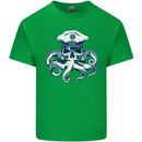 Captain Cthulhu Octopus Sailor Navy Boat Skull Kids T-Shirt Childrens Irish Green