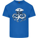 Captain Cthulhu Octopus Sailor Navy Boat Skull Kids T-Shirt Childrens Royal Blue