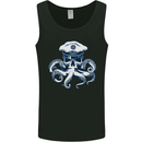 Captain Cthulhu Octopus Sailor Navy Boat Skull Mens Vest Tank Top Black