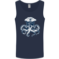 Captain Cthulhu Octopus Sailor Navy Boat Skull Mens Vest Tank Top Navy Blue