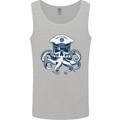 Captain Cthulhu Octopus Sailor Navy Boat Skull Mens Vest Tank Top Sports Grey
