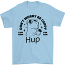 Capybara Be Cappy Funny Mens T-Shirt 100% Cotton Light Blue