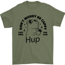 Capybara Be Cappy Funny Mens T-Shirt 100% Cotton Military Green