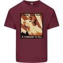 Capybara Comrade Mens Cotton T-Shirt Tee Top Maroon