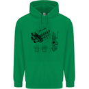 Car Engine Blueprints Petrolhead Childrens Kids Hoodie Irish Green