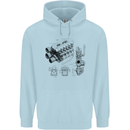 Car Engine Blueprints Petrolhead Childrens Kids Hoodie Light Blue