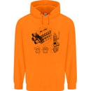 Car Engine Blueprints Petrolhead Childrens Kids Hoodie Orange