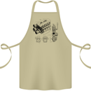 Car Engine Blueprints Petrolhead Cotton Apron 100% Organic Khaki