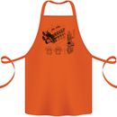 Car Engine Blueprints Petrolhead Cotton Apron 100% Organic Orange