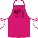 Car Engine Blueprints Petrolhead Cotton Apron 100% Organic Pink