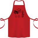 Car Engine Blueprints Petrolhead Cotton Apron 100% Organic Red